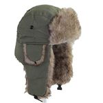 ASWER Trapper Warm Russian Trooper Hat Winter Skiing Cap Women Men Windproof Green