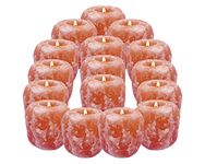 SourceDIY Salt Candle Holder Set of 16 Hand Curved Natural Himalayan 100% Authentic Pink Crystal Rock Healing Ionizing Tealight Stone Ideal for Aromatherapy & Meditation Accessories