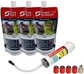 TireJect Lawn Mower Off-Road Tire Sealant - Flat Tire Protection Kit with Sealant Injector - 5-in-1 Tire Repair & Prevent Flat Tires caused by bead leaks, punctures, minor dry rot - Extend Tire Life