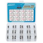 AUKENIEN 12 Values 60pcs 6x30mm Slow Blow Glass Cartridge Fuse Assortment Kit 250V 0.5A 1A 2A 3A 3.15A 4A 5A 6A 7A 8A 10A 12A T 0.5 1 2 3 3.15 4 5 6 7 8 10 12 Amp Time Delay Fuses Assorted