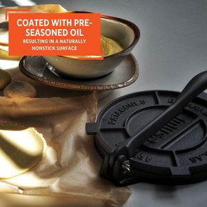 IMUSA 8-Inch Cast Iron Tortilla Press – Homemade Flatbread Maker