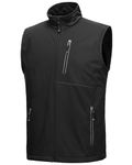 33,000ft Men's Lightweight Softshell Gilet, Windproof Waterproof Outerwear Vest Gilets Sleeveless Jacket for Cycling Running Hiking Golf Travel Black 3XL