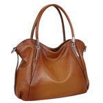 HESHE Genuine Leather Purses and Handbags for Women Tote Top Handle Shoulder Hobo Bag Satchel Ladies Crossbody Bags, Sorrel