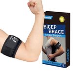 Bicep & Tricep Tendonitis Brace Compression Sleeve - Pain Relief for Bicep and Tricep Muscle Strains, Upper Arm Support (S/M Width-3")