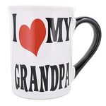 Cottage Creek Large 18 Ounce Ceramic I Love My Grandpa Coffee Mug/Grandpa Mug Cup [White]