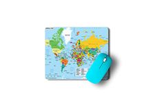 Corporate Mouse Pad|World Map Mouse Pad|World|Travel|Rubber Base Matte Finish Anti-Skid Mouse Pads Without Wrist Support for Laptop Desktop Computer PC Gaming Wireless Mouse|Mouse Pad for Office Girls Boys Kids Students