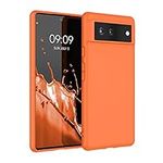 kwmobile Case Compatible with Google Pixel 6 Case - Soft Slim Protective TPU Silicone Cover - Fruity Orange