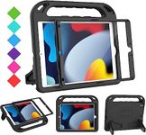 BMOUO Kids Case for New iPad 10.2 2021/2020/2019 - iPad 9th/8th/7th Generation Case for Kids, with Built-in Screen Protector, Shockproof Handle Stand Kids Case for iPad 10.2" (9th/8th/7th Gen) - Black