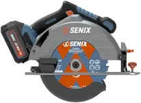 SENIX X2 20V Max* 7-1/4" Cordless Circular Saw, 4200RPM Brushless Motor, Led Work Light, 55 Degree Bevel, 4.0Ah Battery, Charger & Storage Bag Included (PSCX2-M3)