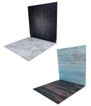 Store2508 Photo Backdrop Boards Kit 2 Pcs 24x24in Double Sided Wood Cement Texture Food Backdrops Tabletop Flat Lay Photography Backgrounds for Food Jewellery Cosmetics Small Product Props SETA