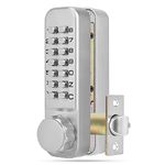 Double Sided Keypad Gate Lock Double Sided Keyless Door Lock 22×13×8 Digits Mini Mechanical Lock Door Password Security Lock