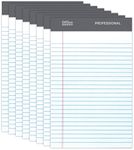 Office Depot® Brand Professional Perforated Pads, 5" x 8", Narrow Ruled, 50 Sheets Per Pad, White, Pack Of 8 Pads