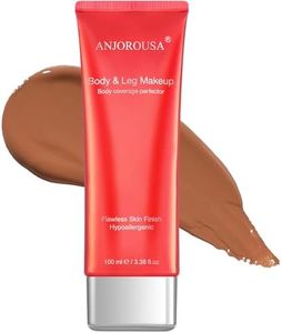 ANJOROUSA Body Coverage Perfector - Tattoo Cover Up Makeup,Body Foundation,Waterproof No Transfer Leg & Body Makeup (Deep)