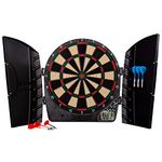 Franklin Sports Electronic Dart Board Set - Soft Tip Electric Dartboard with Digital Scoreboard + Cabinet - Adults + Family Set - (6) Darts Included - FS3000, Black