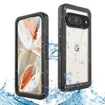 Richeric for Google Pixel 9 Case Waterproof IP68 Certified Dustproof Shockproof Built-in Screen Protector Full Body Case for Pixel 9 6.3“ 2024 Black