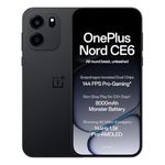 OnePlus Nord CE6 | 8GB+256GB | Pitch Black | Snapdragon 7s Gen 4 | Segment's Fastest Touch Response | 8000mAh Battery | 144Hz 1.5K AMOLED Display | 50MP Main + 32MP Selfie 4K Cameras | IP66,68,69,69K