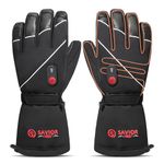 SAVIOR HEAT Unisex Adult Heated Gloves, Black, Perfect for Skiing, Snowboarding, Active Adults, Outdoor Enthusiasts, Waterproof, Electric Battery Gloves