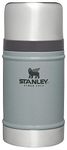 Stanley Vacuum Insulated Large Food Jar, 18/8 Stainless Steel Food Jar for Cold and Hot Food, Soup Thermos with Leak Proof Lid Doubles as Cup, Wide Mouth Food Thermos, Hammertone Silver, 24oz