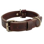 Boston Leather Goods Leather Dog Collar, Heavy Duty Dog Collar for Small Dogs, Medium Dogs or Large Size Dogs (Medium (14 inch - 18 inch) 1" Wide)