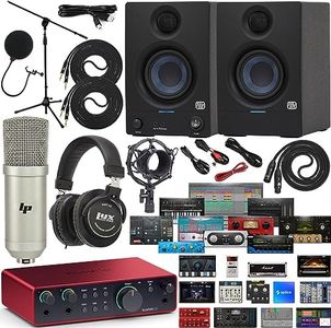 Focusrite Scarlett 2i2 4th Gen USB Audio Interface with Complete Kit Exclusive Software Bundle with New Designed Eris 3.5 Studio Monitors with Professional Microphone Kit and Recording Headphones