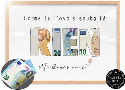 myDreamwork RIEN - Cadeau drôle - Idée de cadeau amusante - Avec Cadre Inclus – original et plaisant pour femmes et hommes | Parfait pour un anniversaire - Cadre en Bois DIN A5