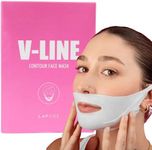 LAPCOS V-Line Contour Face Mask (1pk) | Chin Mask to Lift, Tighten Skin | Define Jawline | With Hydrating Vegan Collagen | Korean Beauty Favorite