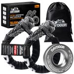 DAYDOOR Synthetic Soft Shackle & Winch Recovery Ring Kit, 2 PCS 1/2'' x 22'' Recovery Soft Shackle(56,000Lbs Breaking Strength), 1 PCS Snatch Recovery Ring for ATV UTV Off-Road Vehicles(Gray Ring)