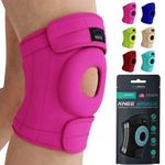 MODVEL Knee Brace with Side Stabilizers | FSA or HSA eligible | Patella Gel Pads Knee Support Braces for Knee Pain, Meniscus Tear,ACL,MCL,Arthritis, Joint Pain Relief,Injury Recovery-4 Sizes. (Pink, Small/Medium)