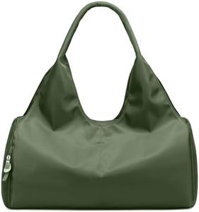 forestfish Yoga Gym Bag for Women with Shoes Compartment & Wet Dry Storage Pockets Lightweight Duffel Bag, Army Green