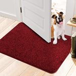 Walensee Indoor Doormat, Front Door Mat for Entrance (36"x59" Red) Machine Washable Entryway Rug Non Slip Dirt Trapper Door Rugs Absorbent Low Profile Shoes Scraper Inside Floor Mats for Entry