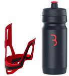 BBB Cycling DualCage And CompTank I Bike Bottle Cage And Bottle Set I Easy Acces Bike Bottle Holder I BPA-free Water Bottle I Universal Fit 550ml I BBC-39C, Red Black/Black Red