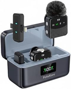 FotuKare Mini Wireless Lavalier Microphone for iPhone/Android/Tablets,Mini Mic with Noise Reduction, 30H Battery Life with Charging Case, Lapel Microphone Wireless for Video Recording Podcast