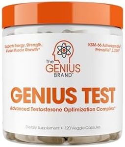 Genius Test, Advanced Testosterone Booster for Men - Natural Stamina, Endurance, Energy & Strength Enhancing Supplement - Lean Muscle Builder, Brain & Libido Support Male Supplements, 120 Veggie Pills