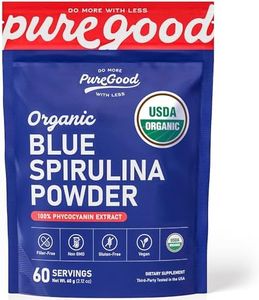 PureGood Organic Blue Spirulina Powder (Phycocyanin Extract) – No Fishy Smell, Vibrant Natural Color for Smoothies, Baking, Drinks – Vegan, Gluten-Free Superfood – 60 Servings