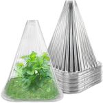 KAHEIGN 20Pcs Garden Plant Cloches, 22CM x 19CM Plastic Plant Bell Cover Reusable Mini Greenhouse for Protection Against Sun, Snow, Frost, Snails, Birds, Chickens, Insect Etc (Clear)