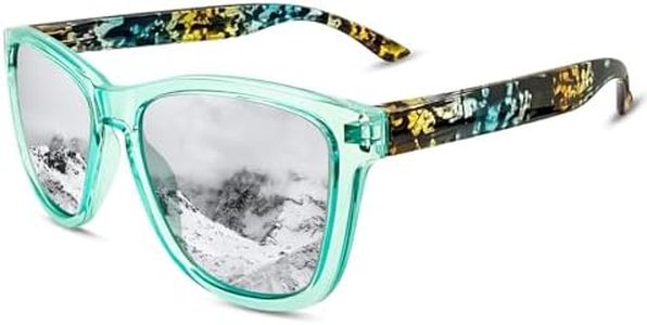 KANASTAL Occhiali da Sole Argento Specchio Argentati Verdi Uomo Donna Polarizzati Specchiati Montatura Verde Fantasia Alla Moda Vintage Classici UV400 Sunglasses Men Women