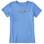 Life is Good Women's Crusher Tee Three Daisies, Cornflower Blue, XX-Large