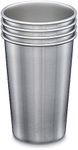 Klean Kanteen Single Wall Stainless Steel Cups, Pint Glasses in 16oz, 4 Pack