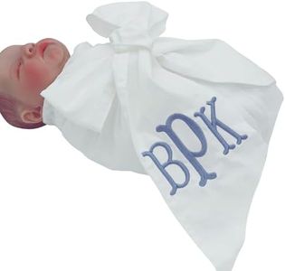 Morxy Personalized Newborn Swaddle Sash - Soft Cotton Maternity Sash with Big Bowknot - Custom Sash for Baby Girls & Boys - Cute Baby Accessory for Newborn Photography Props and Nursery Decor (white)