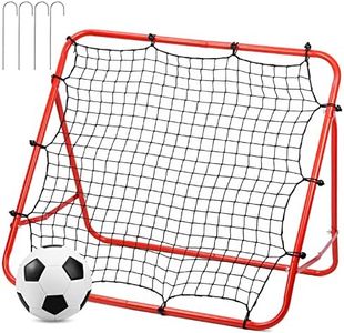 Mardatt 51Pcs Soccer Training Net, 40" X 40" Soccer Goal Net with Adjustable Angle Ball Bounce Back Net Portable Soccer Football Goal Trainer for Backyard Practice Training