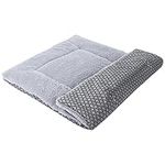 Vejaoo Dog Bed Mat Washable Cat Cushion Soft Premium Plush Dogs Mattress Sofa Dual Purpose Clearance for Small/Medium/Large Dog XZ014 (L (90 * 60CM), Short Plush Grey)