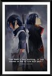 Canvas pe Itachi uchiha quotes poster with frame naruto anime comic wall painting large size Itachi uchiha motivational artwork for gaming room home office cafe decor (13x16 Inch)