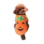 Mogokoyo Dog Cat Halloween Pumpkin Costume,Pet Cosplay Costumes,Puppy Warm Outfits Fleece Hoodie Animal Autumn Winter Clothes (M Size)