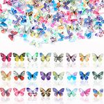 120 Pcs 3D Acrylic Butterfly Charms for Nails 24 Colors Butterfly Nail Glitter Sets Butterfly Nail Charms for Nail Art Decoration DIY Resin Mold Crafts Design