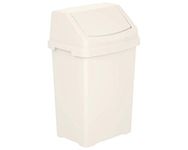 M1SS 8L/25L/50L Litre Plastic Swing Bin Waste Recycle Dustbins Kitchen, Bathroom Rubbish Trash Refused Bins (Soft Cream, 25 Litre)