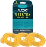 ALZOO Flea & Tick Dog Collar, Helps Repel Fleas, Ticks & Mosquitoes, 100% Plant-Based Active Ingredients, Phthalates and PVC Free, Up to 4 Months Protection, for Small Dogs: 15 lbs & Under, Pack of 3