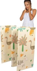 KRIVA 6Ftx6.5Ft Playmat Foldable Double Sided Baby Gift Kids Birthday Toys Children Infant Play Mat Crawling Walking Carpet Parent Child Yoga Mat Proof Thick Mat (180X200Cm,Assorted), Count 1