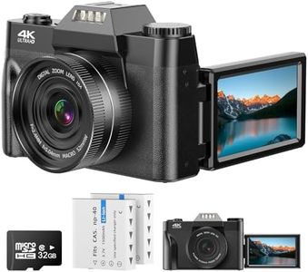 4K Point and Shoot Digital Camera for Kids Autofocus 56MP Vlogging Camera for YouTube 16X Digital Zoom Camera with 3.0'' 180 Degree Flip Screen, Flash, 32GB SD Card, 2 Batteries for Teens Students