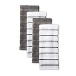 Kitchenaid Albany Kitchen Towel Set, Set of 4, Charcoal Grey