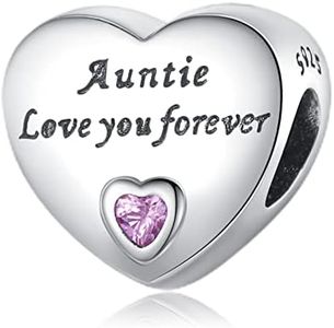 Amuefer Auntie Love Forever Charms pour Bracelets et Colliers Argent Sterling Charme Saint Valentin Noël Bijoux Cadeaux pour Femme Fille Petite-fille Maman